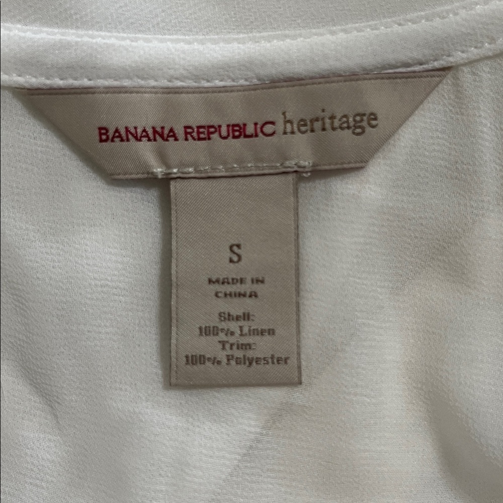 Banana Republic Linen White Short Sleeve Tee - Picture 6 of 6